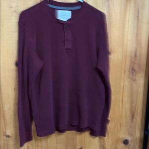 Men's Burgundy Henley Shirt